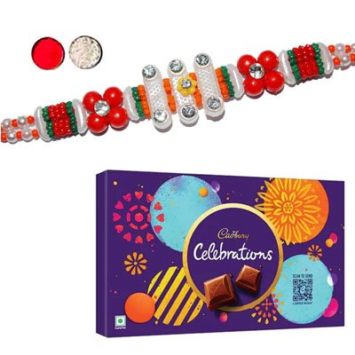 "Zardosi Rakhi - ZR-5360 A (Single Rakhi), Cadbury Celebrations - Click here to View more details about this Product